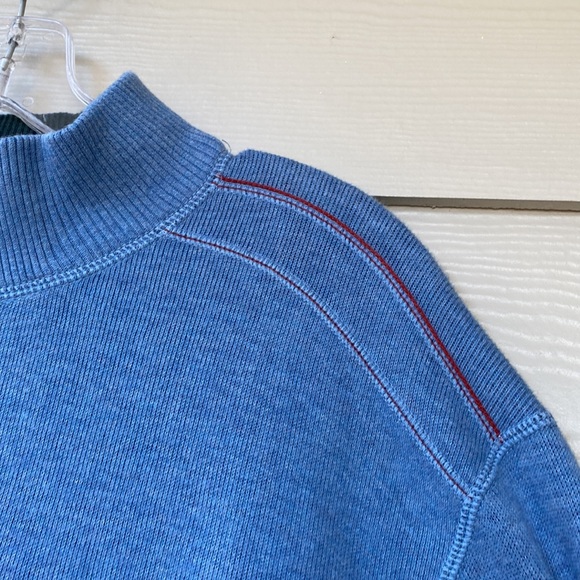 Tommy Bahama Men’s Blue Quarter Zip Pullover - Picture 8 of 9